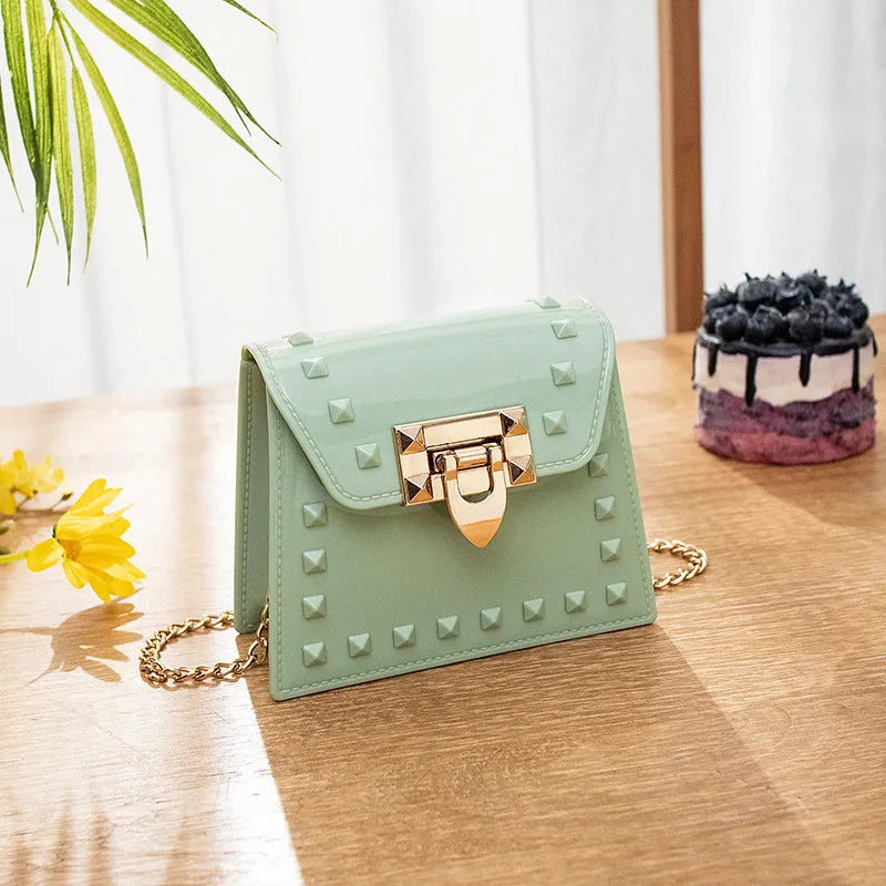 Wholesale Women Fashion Rivet Chain Messenger Mini Bag
