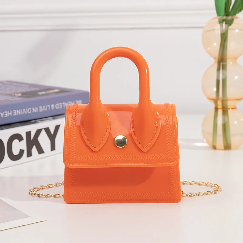 Women Fashion Simple Solid Color PVC Flap Mini Shoulder Crossbody Bag