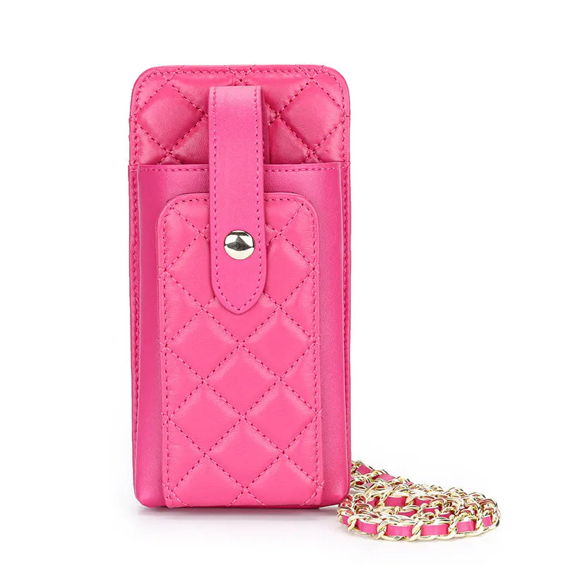 Wholesale Women Fashion Rhombic Leather Rectangular Chain Mini Crossbody Bag