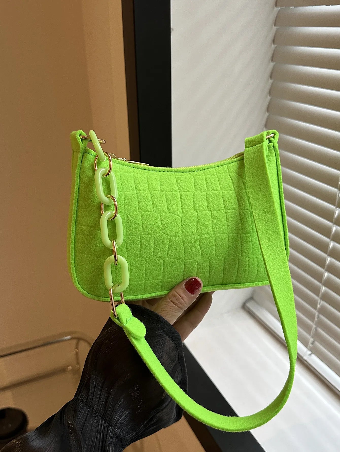 Fashion Casual Rhombic Nylon Square Zipper Shoulder Bag
