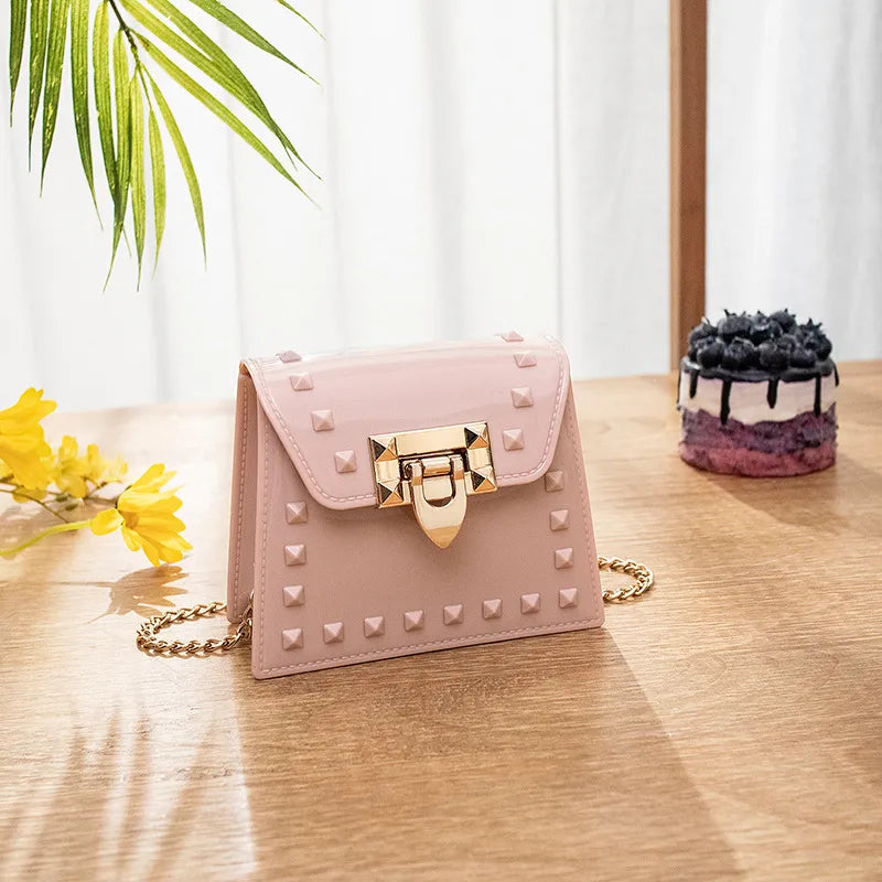 Wholesale Women Fashion Rivet Chain Messenger Mini Bag