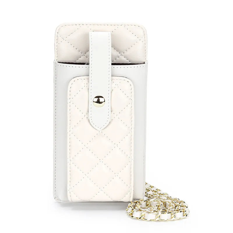 Wholesale Women Fashion Rhombic Leather Rectangular Chain Mini Crossbody Bag