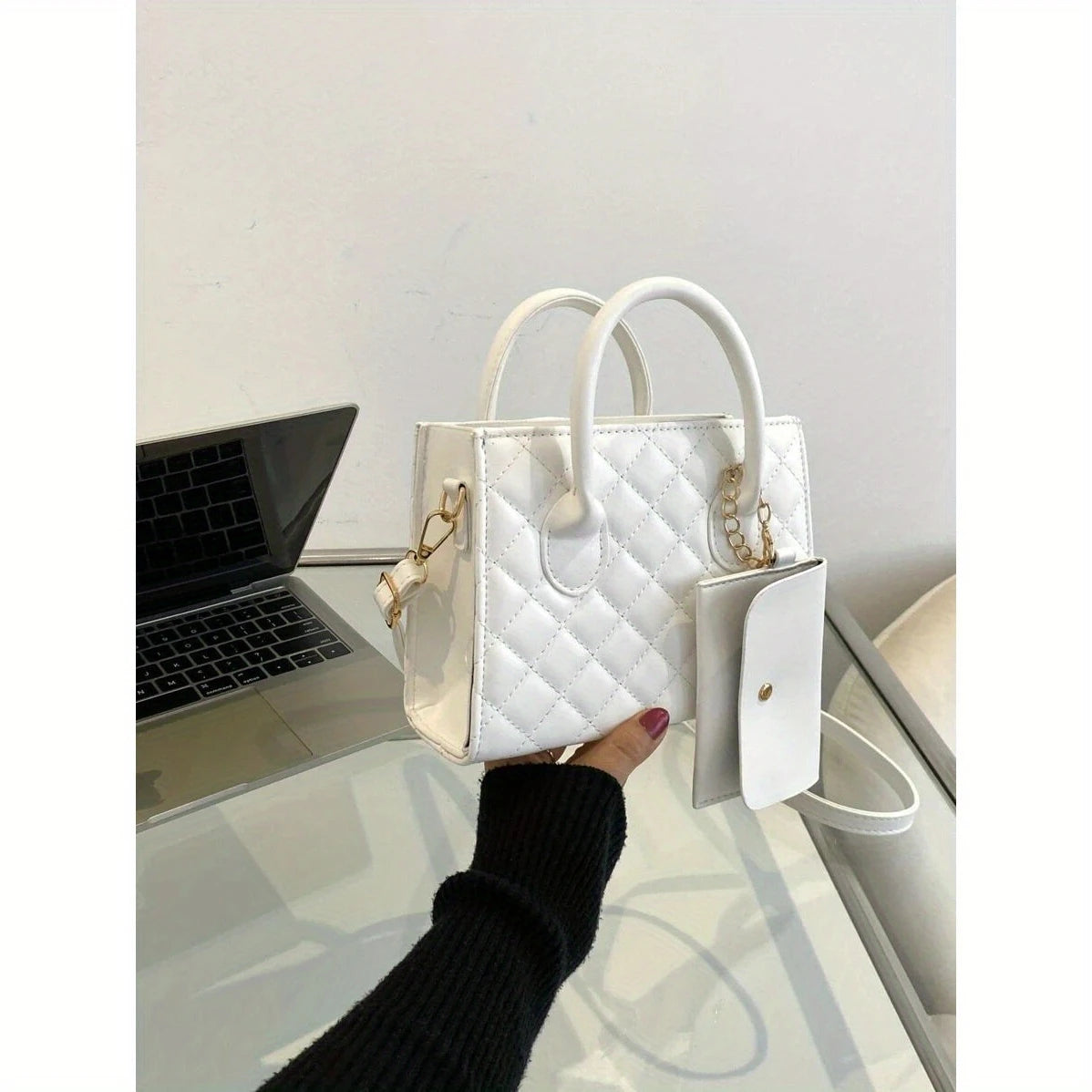 Lightweight Vintage Quilted Square Bag for Women