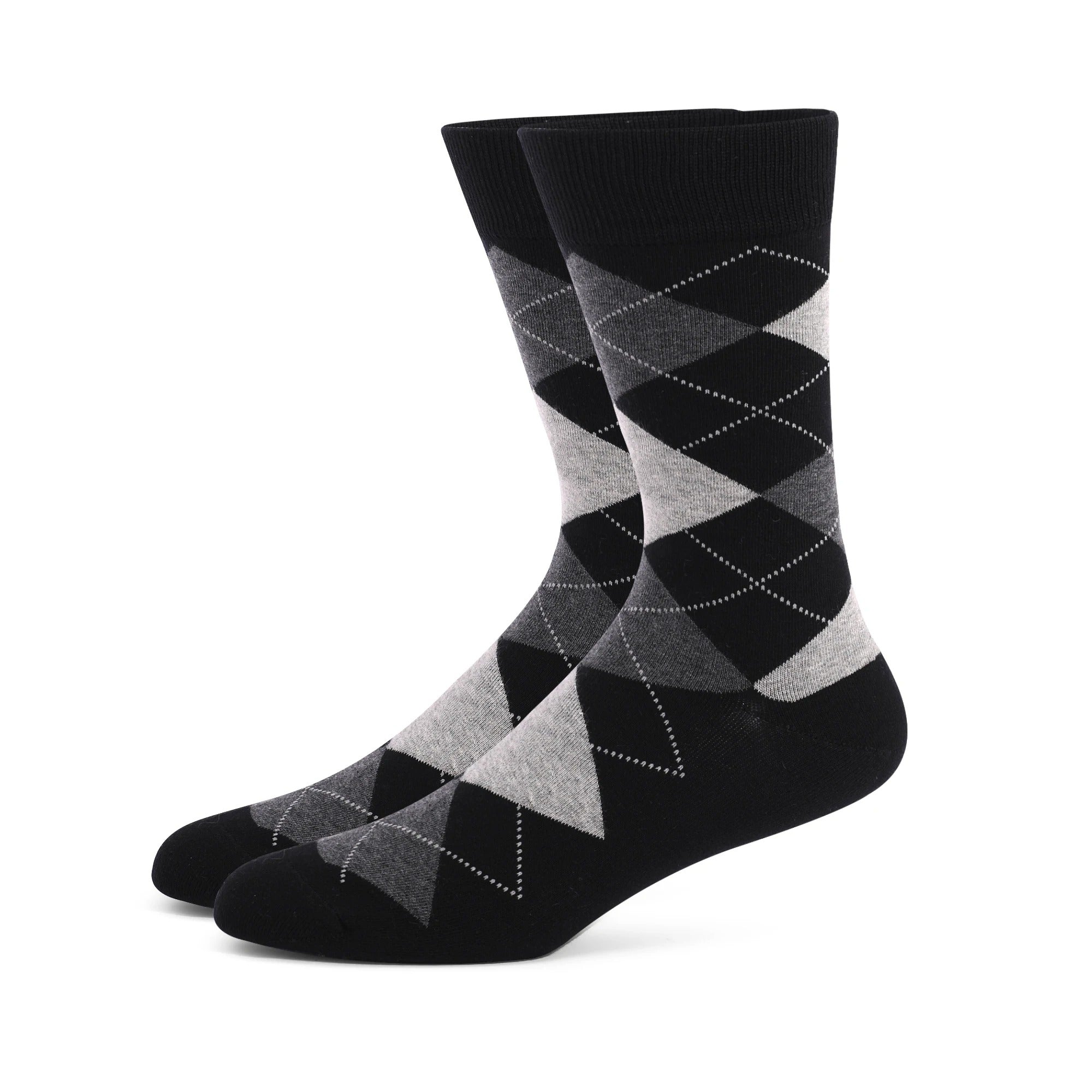 Men’s Plus Size Argyle Dress Socks – 5 Pairs