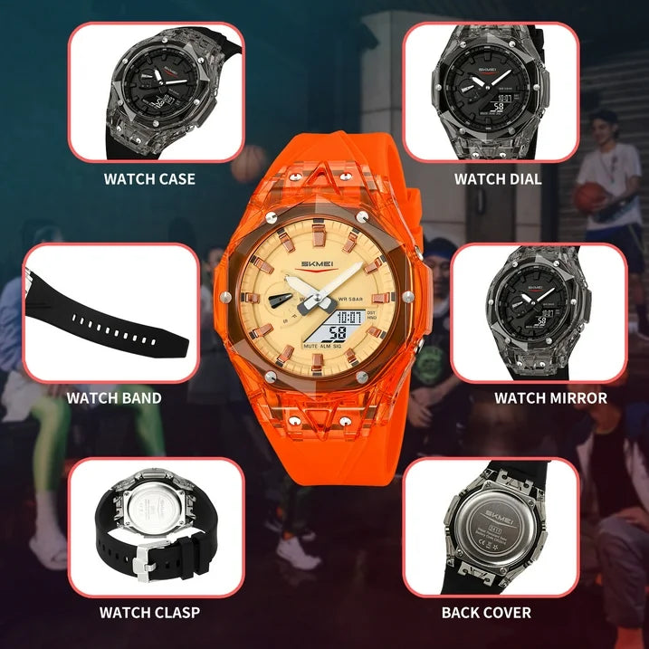 Outdoor Chronograph Wrist Watches for Men with LED Back Ligh/Alarm/Date