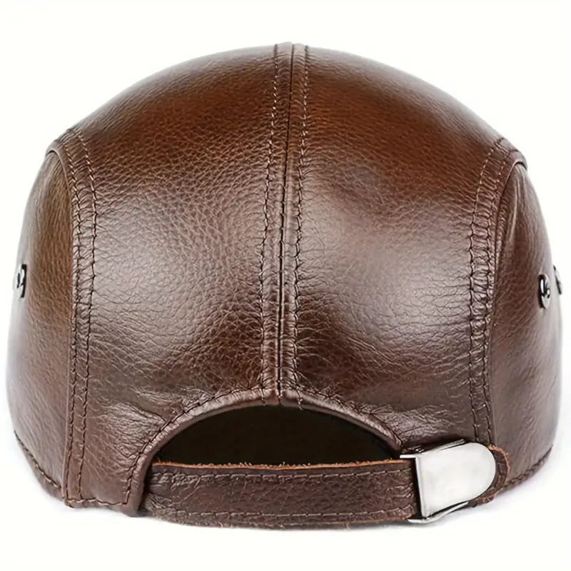 Men's Genuine Cowhide Leather Newsboy Cap