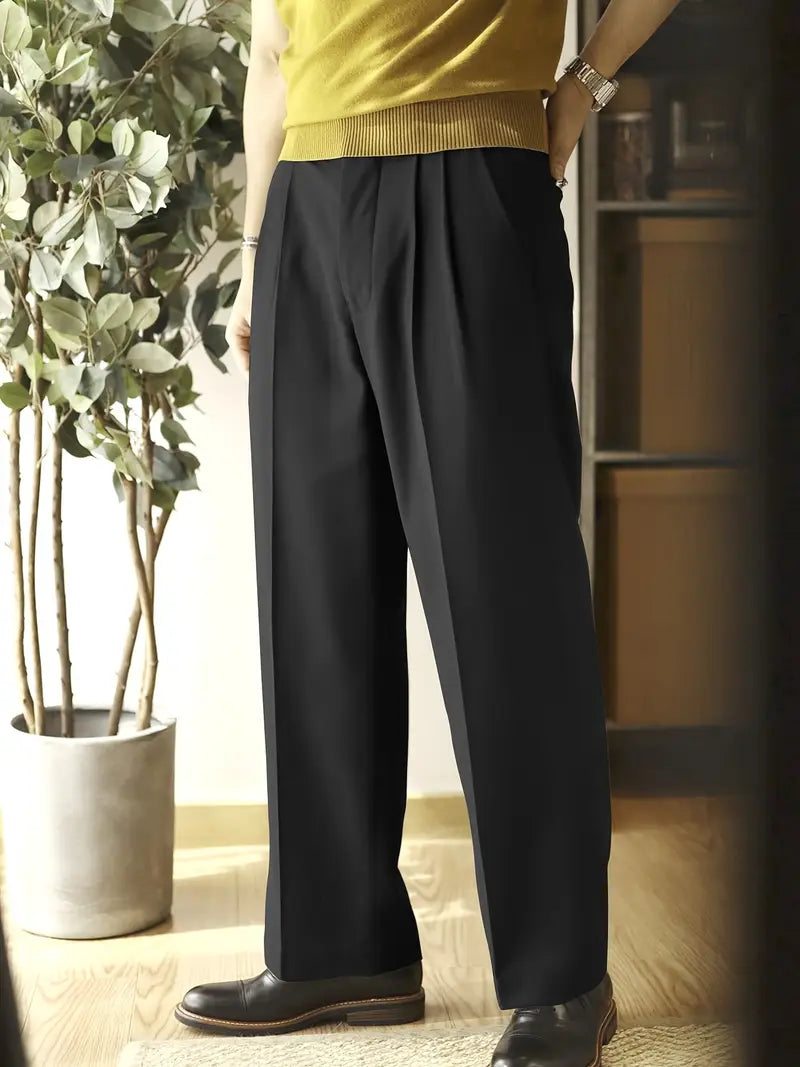 Men’s Solid Color Draped Chino Pants