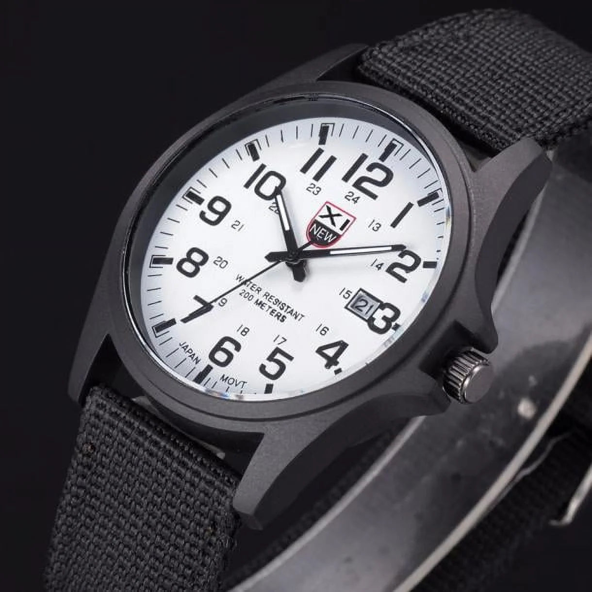 TIHLMK Mens Watches Mens Date Stainless Steel Military Sports Analog Quartz Army Wrist Watch