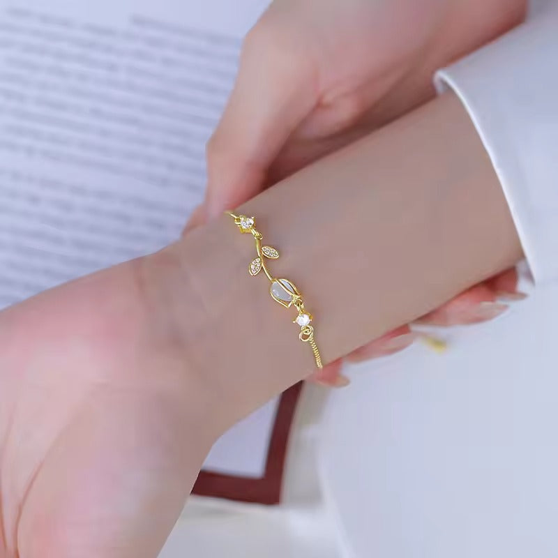 Light Luxury Tulip Flower Bracelet For Women
