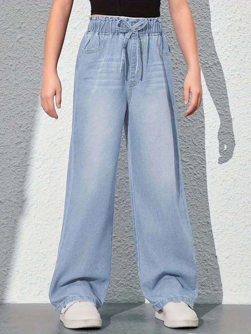 Light Blue Straight-Leg Jeans
