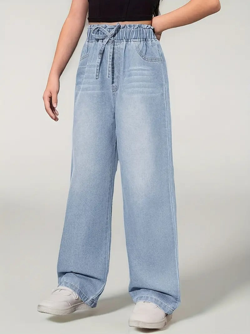 Light Blue Straight-Leg Jeans