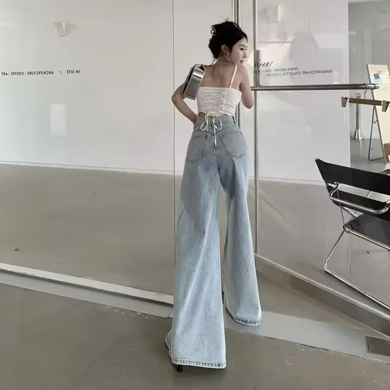 Women's Wide-Leg High-Waist Denim Jeans