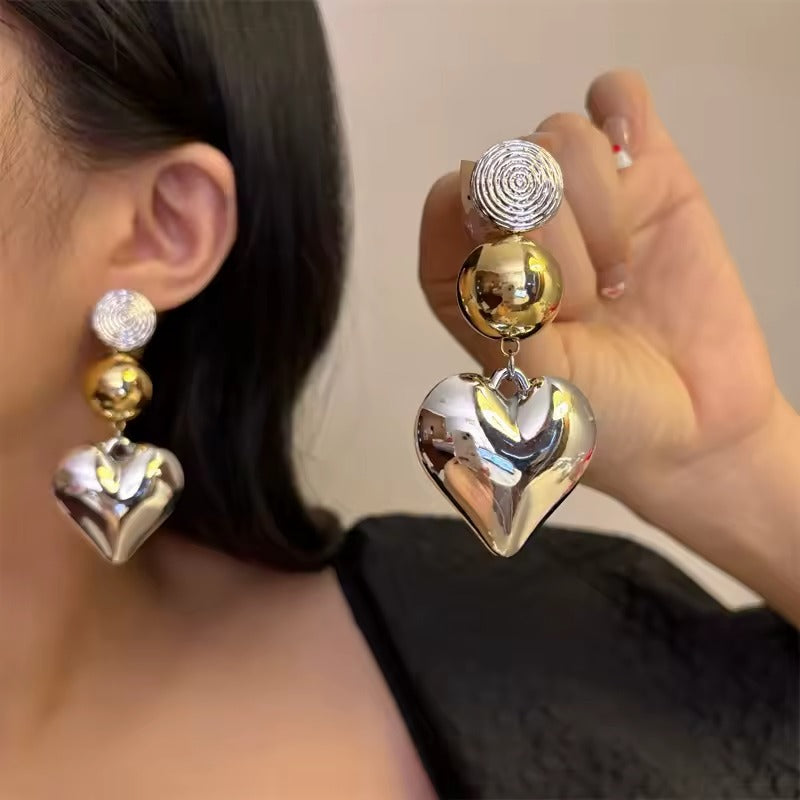 Fashion Heart Shape Pendant Earrings