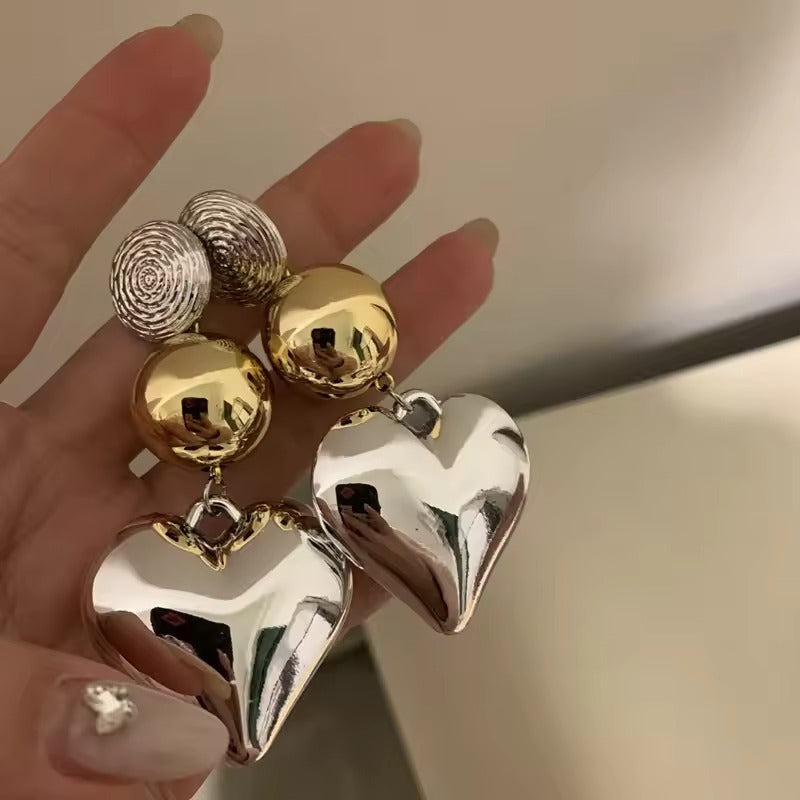 Fashion Heart Shape Pendant Earrings