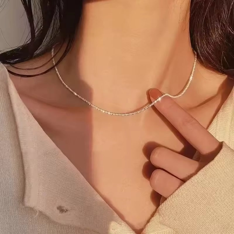 Sparkling Silver Choker Necklace