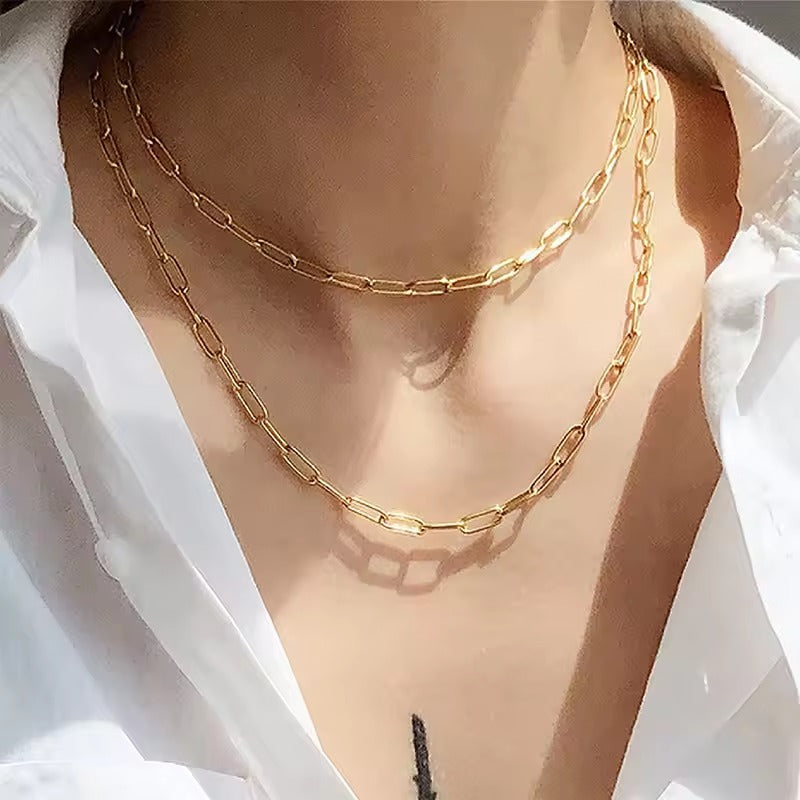 Gold Stainless Steel Thick Chain Necklace