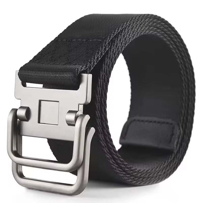 Unisex Double Loop Buckle Canvas Belt