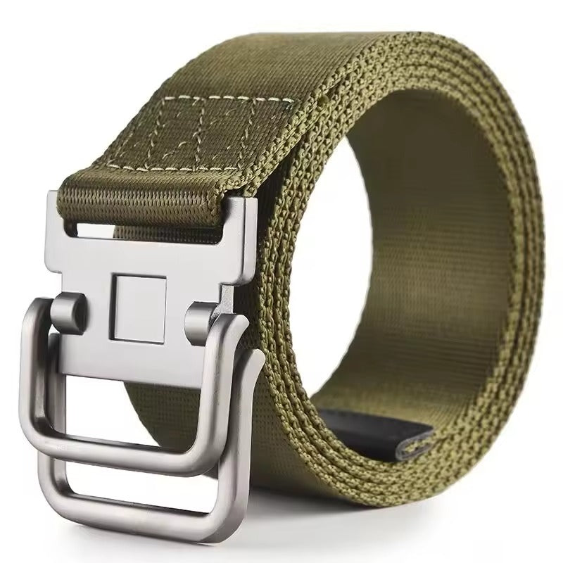 Unisex Double Loop Buckle Canvas Belt