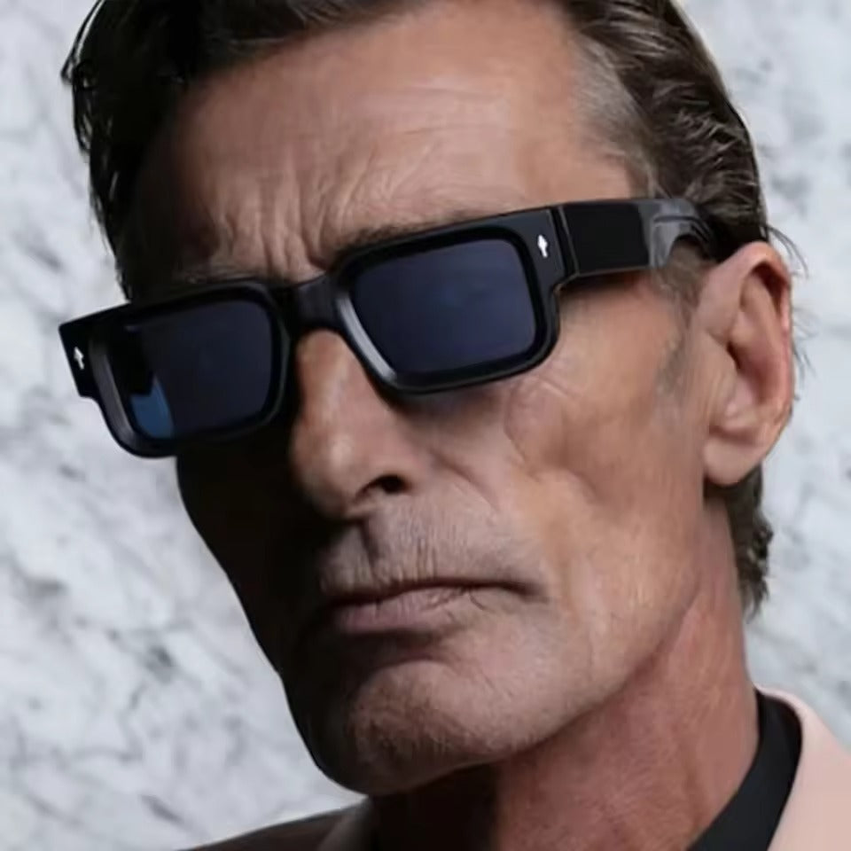 Luxury Rivet Design Retro Square Sunglasses for Men & Women