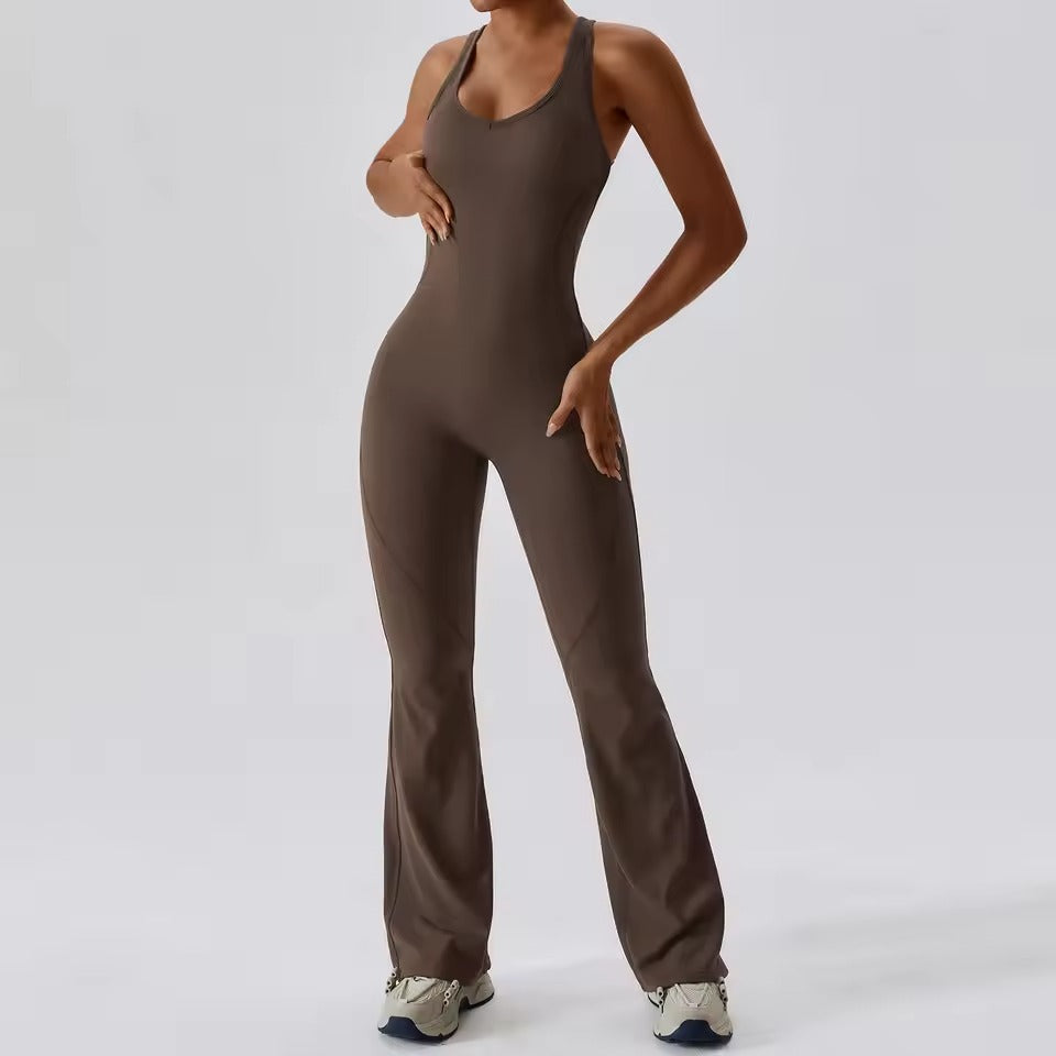 Solid One-Piece Yoga Jumpsuit