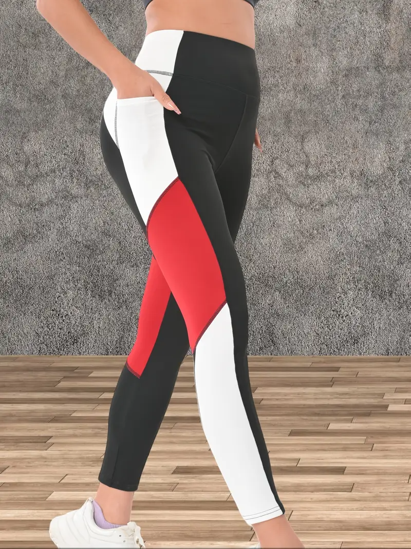 Women's High-Waisted Color Block Leggings