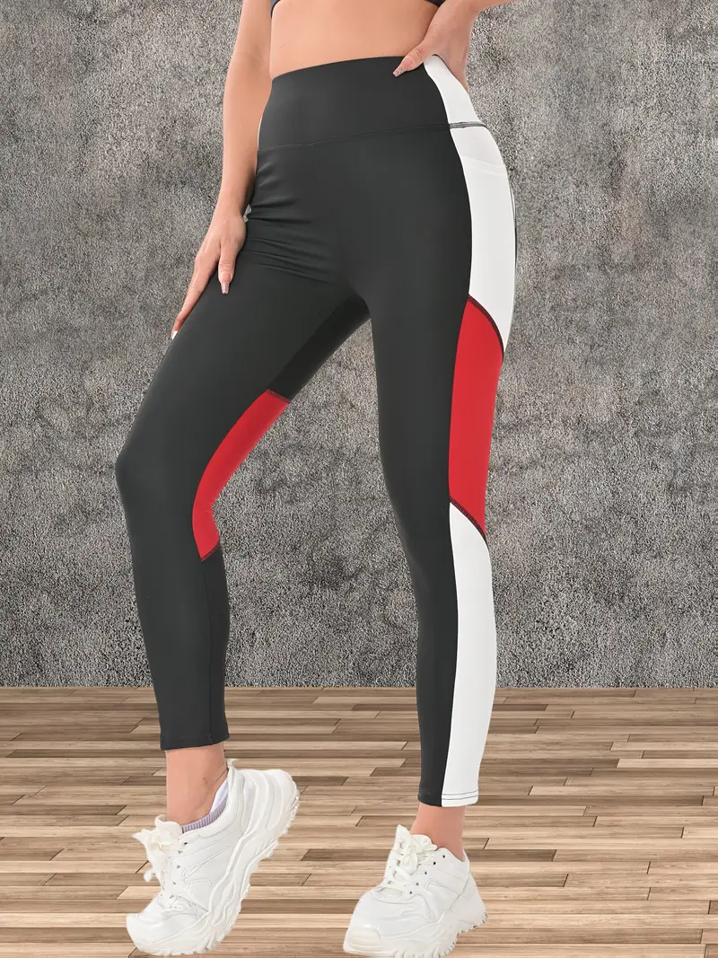 Women's High-Waisted Color Block Leggings