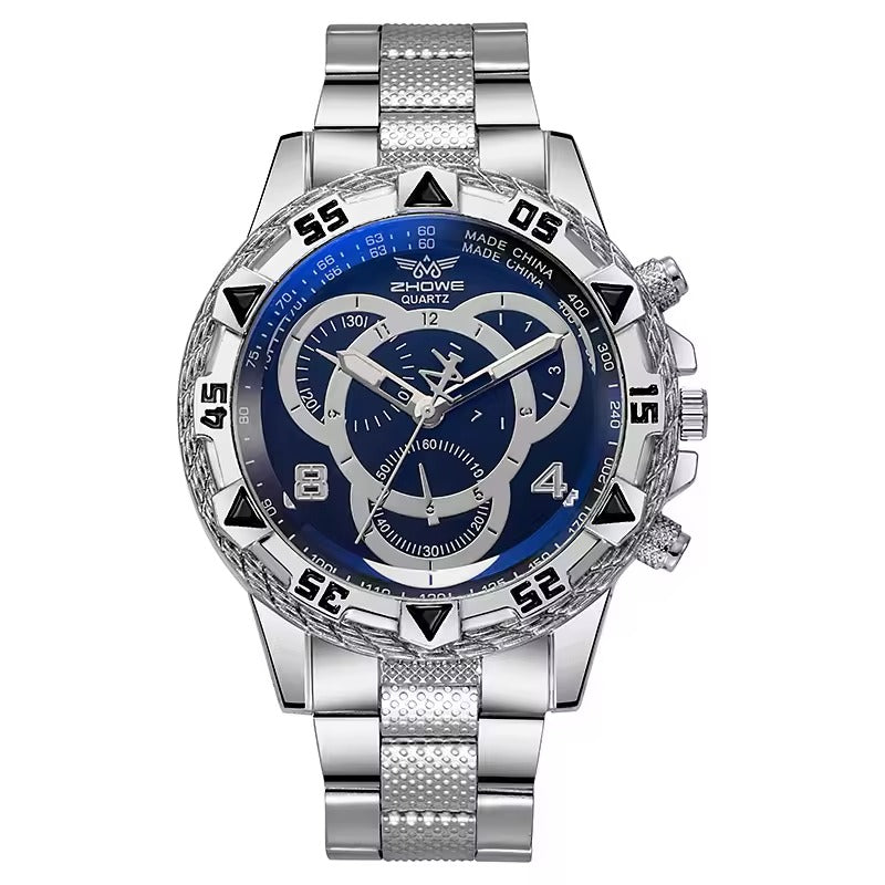 Men's Fashionable and Handsome Stainless Steel Business Quartz Watch