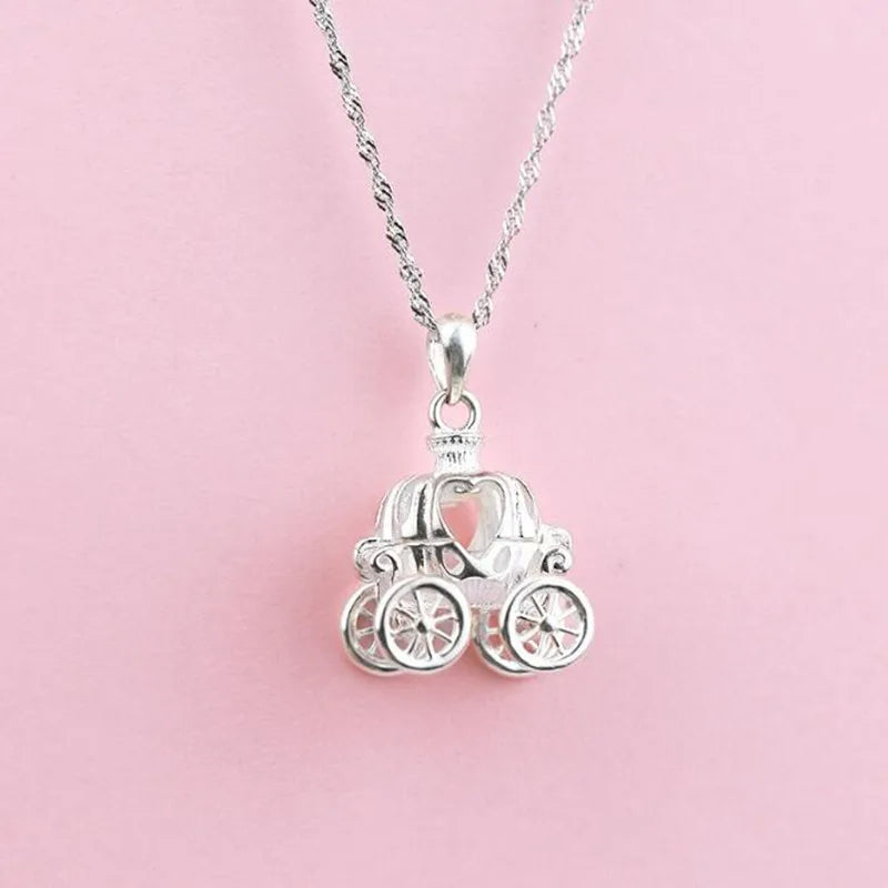 925 Sterling Silver Cinderella Pumpkin Carriage Pendant