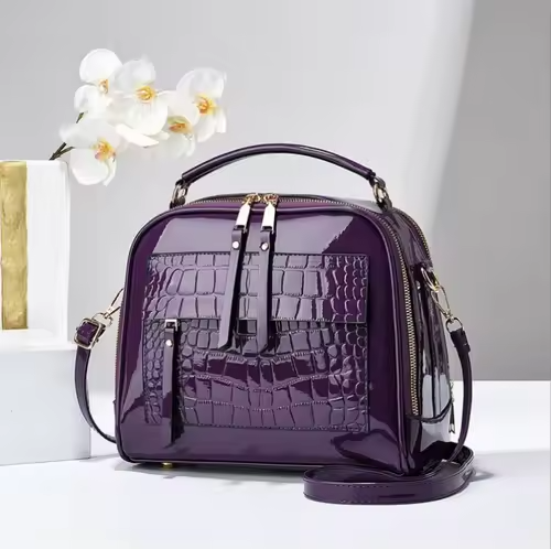 Versatile Lacquer Leather Women's Bag