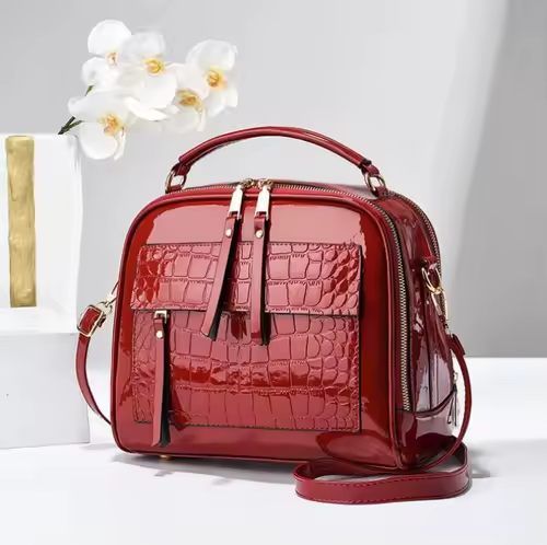 Versatile Lacquer Leather Women's Bag