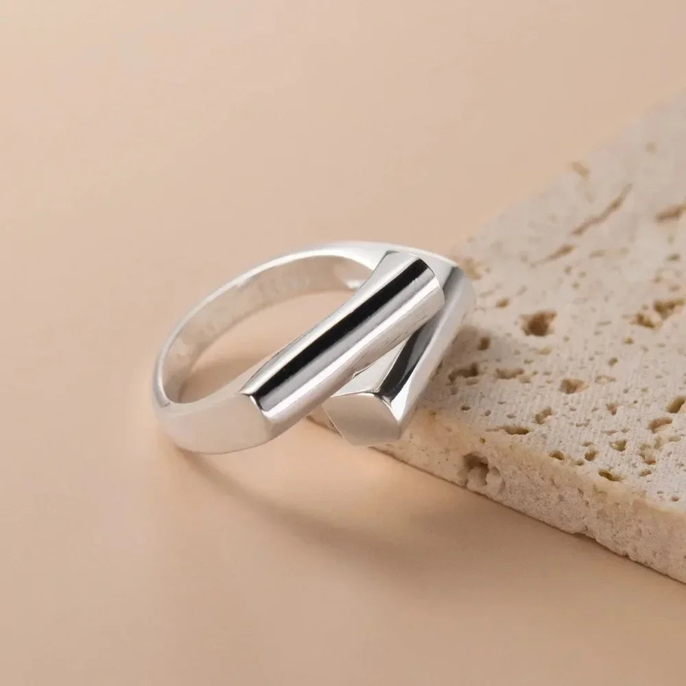 925 Sterling Silver Irregular Open Ring for Women