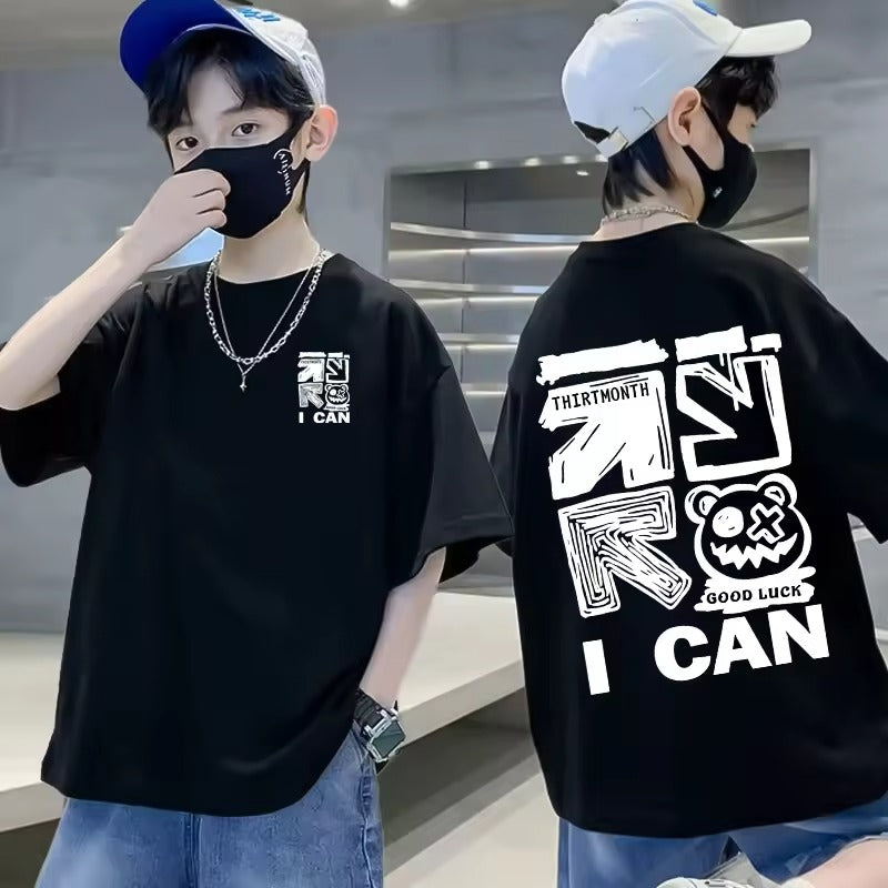 Summer Kids Clothes Boys Girls Cartoon Print T Shirt