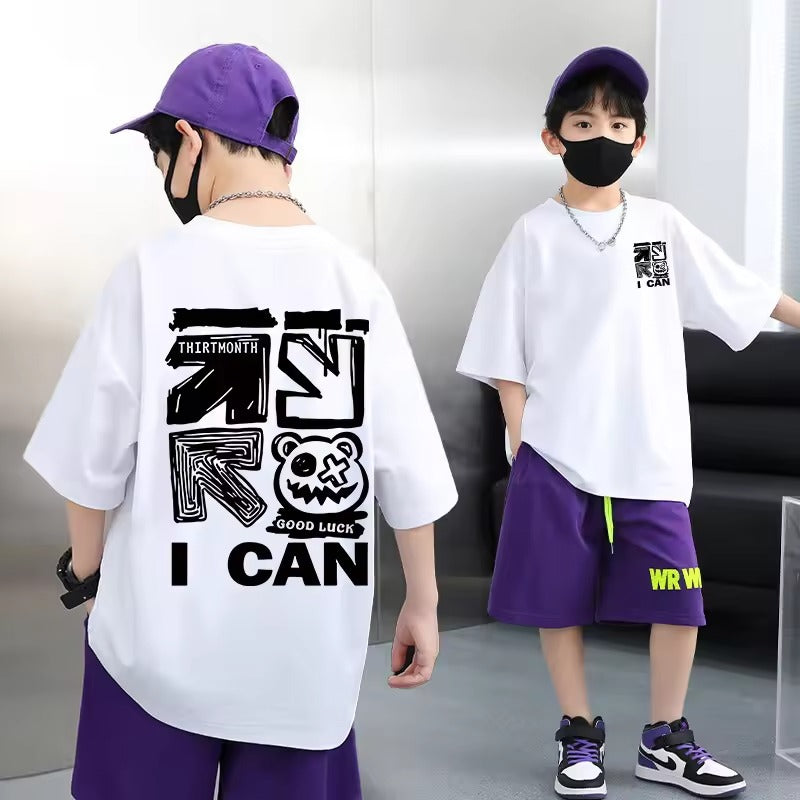 Summer Kids Clothes Boys Girls Cartoon Print T Shirt