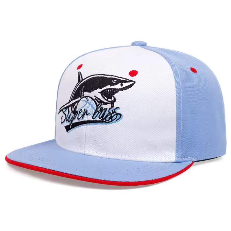 Shark Embroidered Snapback Cap