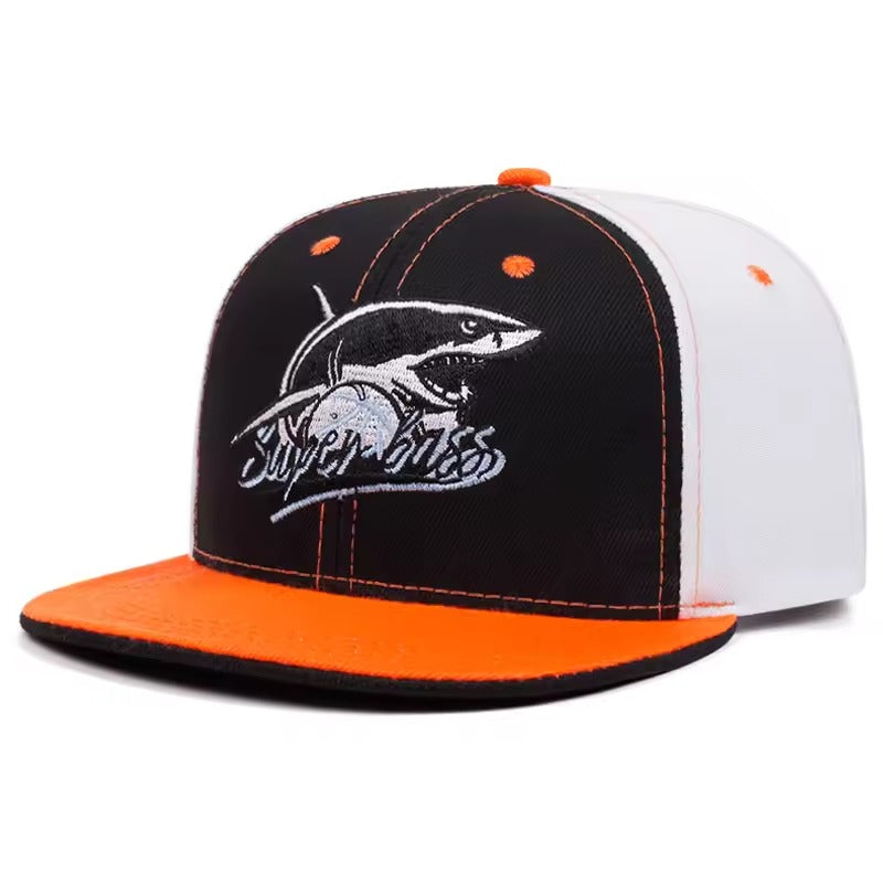 Shark Embroidered Snapback Cap