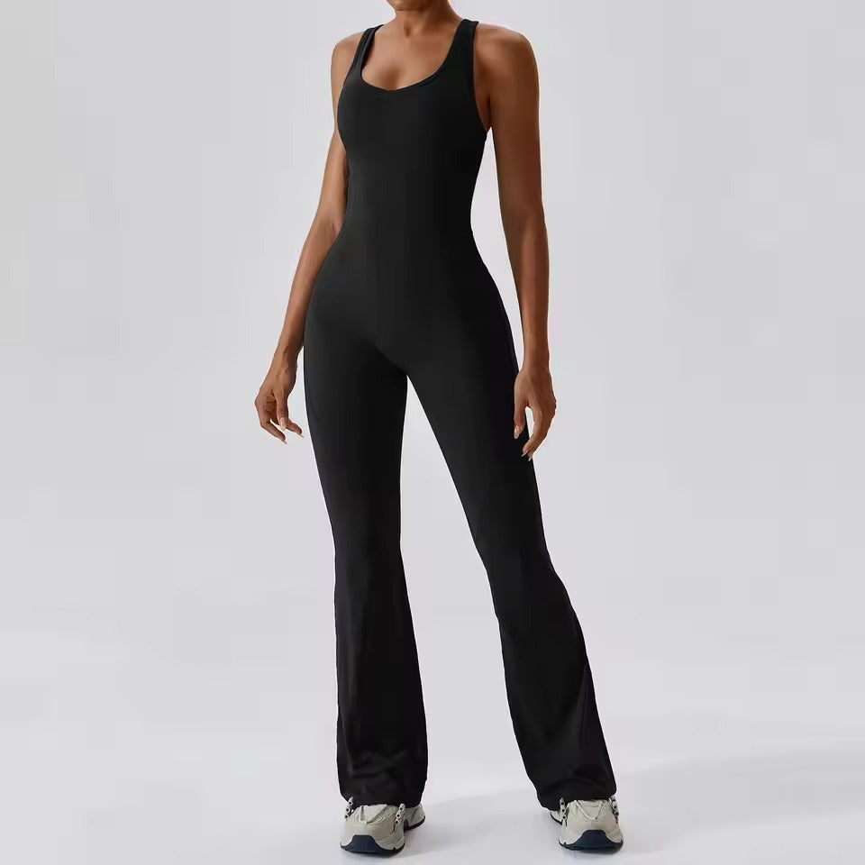 Solid One-Piece Yoga Jumpsuit