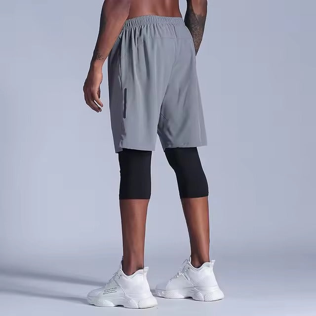 2-in-1 Compression Shorts & Leggings for Men