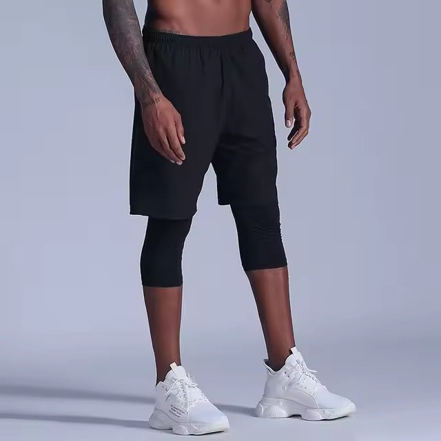 2-in-1 Compression Shorts & Leggings for Men