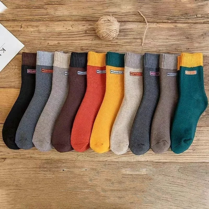 Men’s Thickened Cotton Winter Socks – 10 Pairs