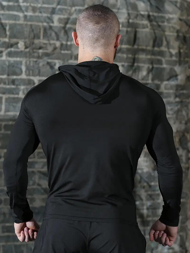 Men's Hooded Gym Jacket with Zipper