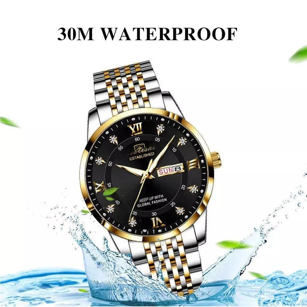 Classic Men's Waterproof Quartz Chronograph Watch