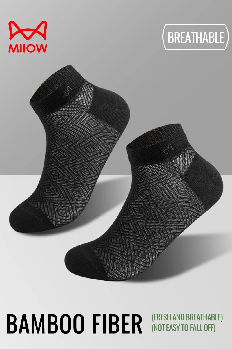 Men’s Ice Silk Bamboo Ankle Socks – 5 Pairs