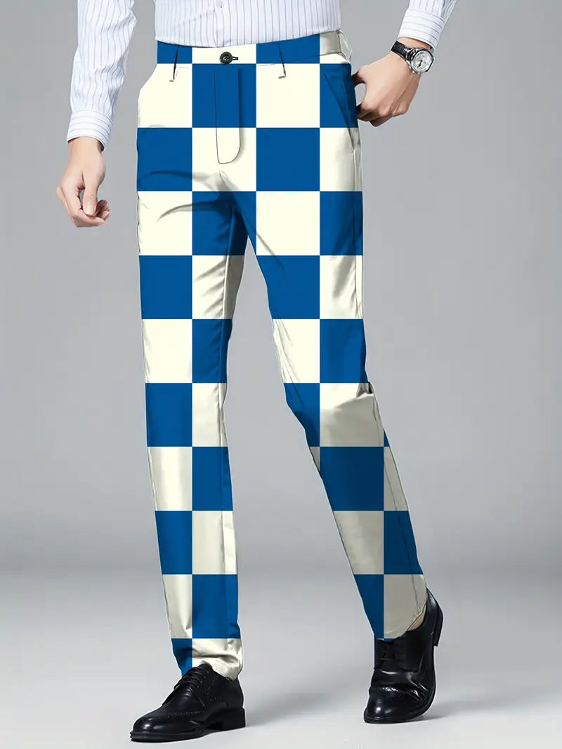 Men’s Checkered Party Chino Pants