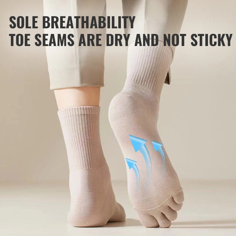 Men’s Five-Finger Cotton Long Socks – 5 Pairs