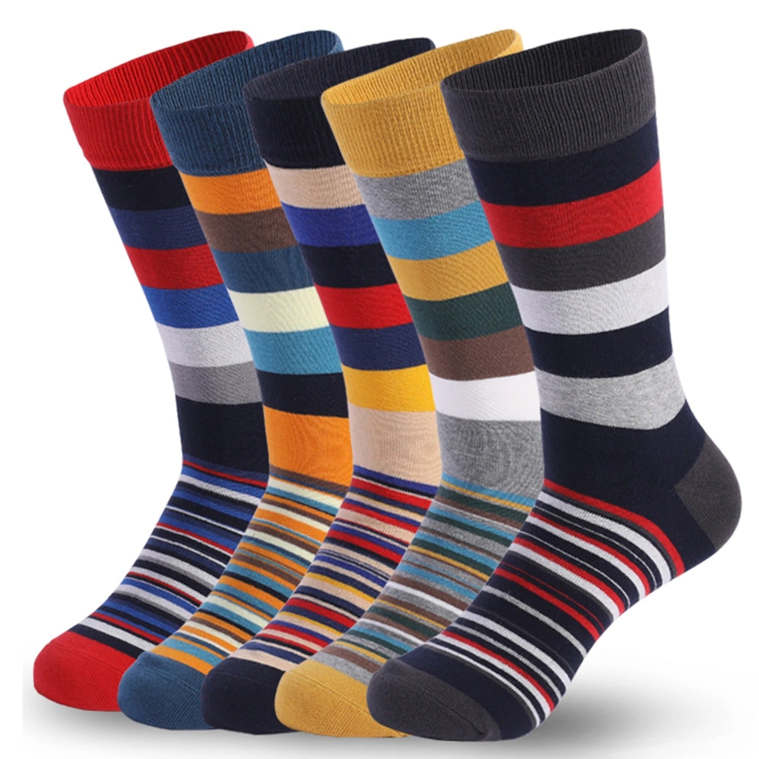 Men’s Multicolor Dress Socks – 5 Pairs