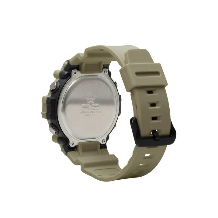 Casio Large LCD Digital Wristwatch Adult Mens Tan
