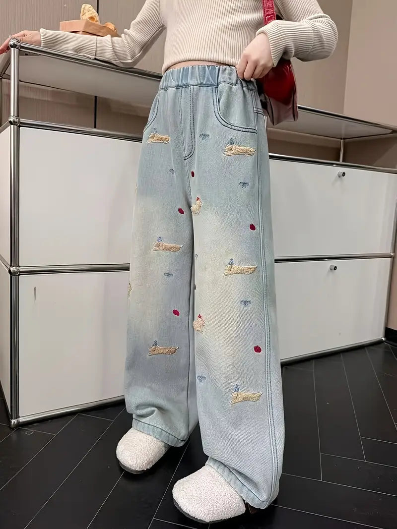 Casual Polyster Girls' Jeans