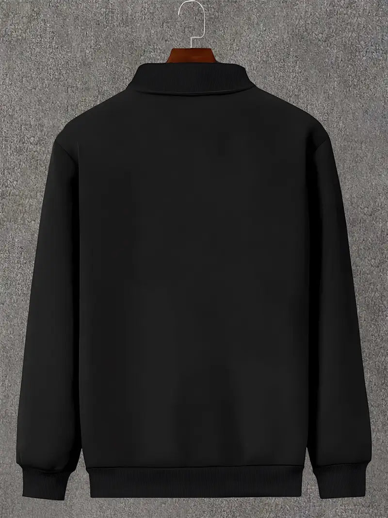 Men's Casual Printed Stand Collar Zip Jacket