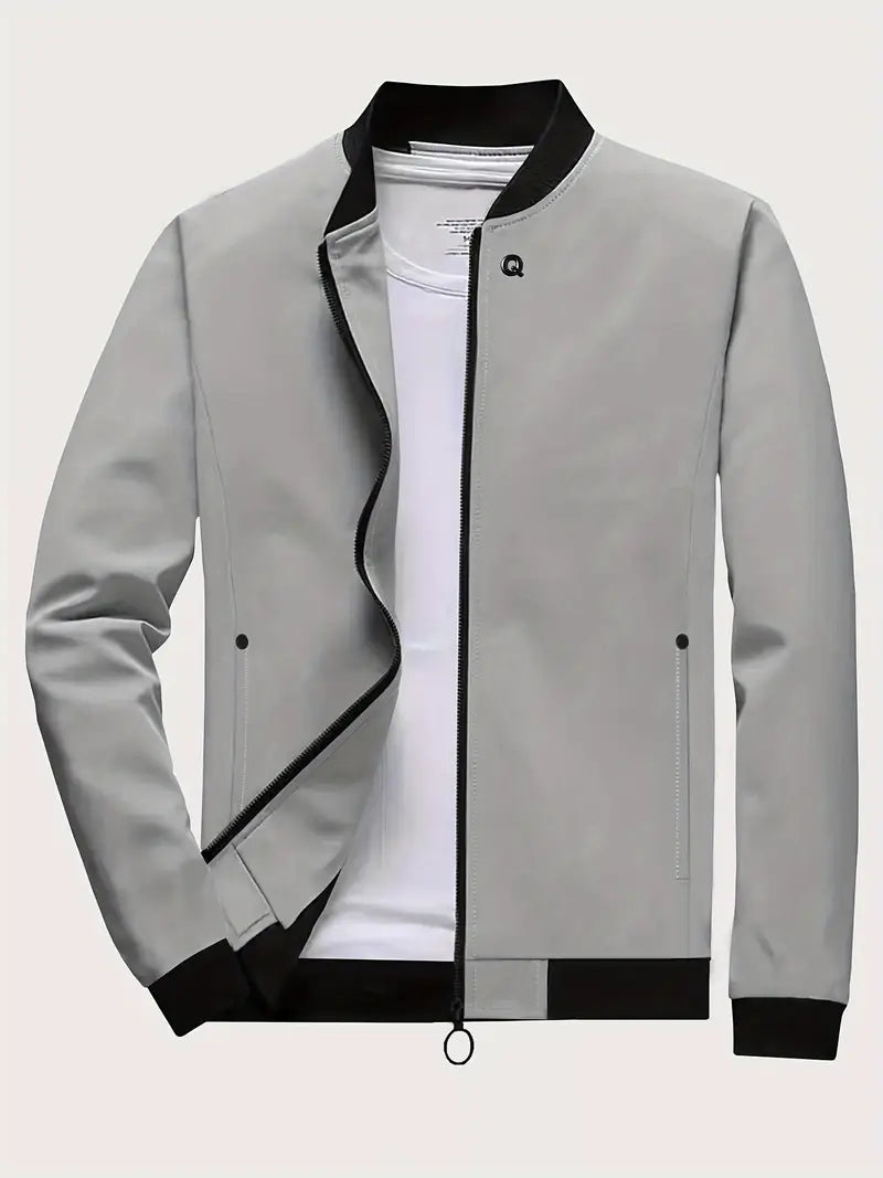 Men's Solid Sports Jacket with Pockets