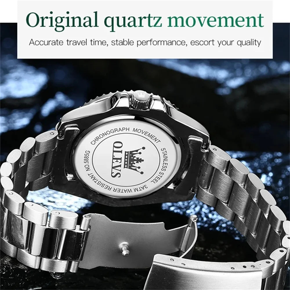 OLEVS Luxury Men's Waterproof Date Clock Watch Men Luminous Waterproof with Gift Box